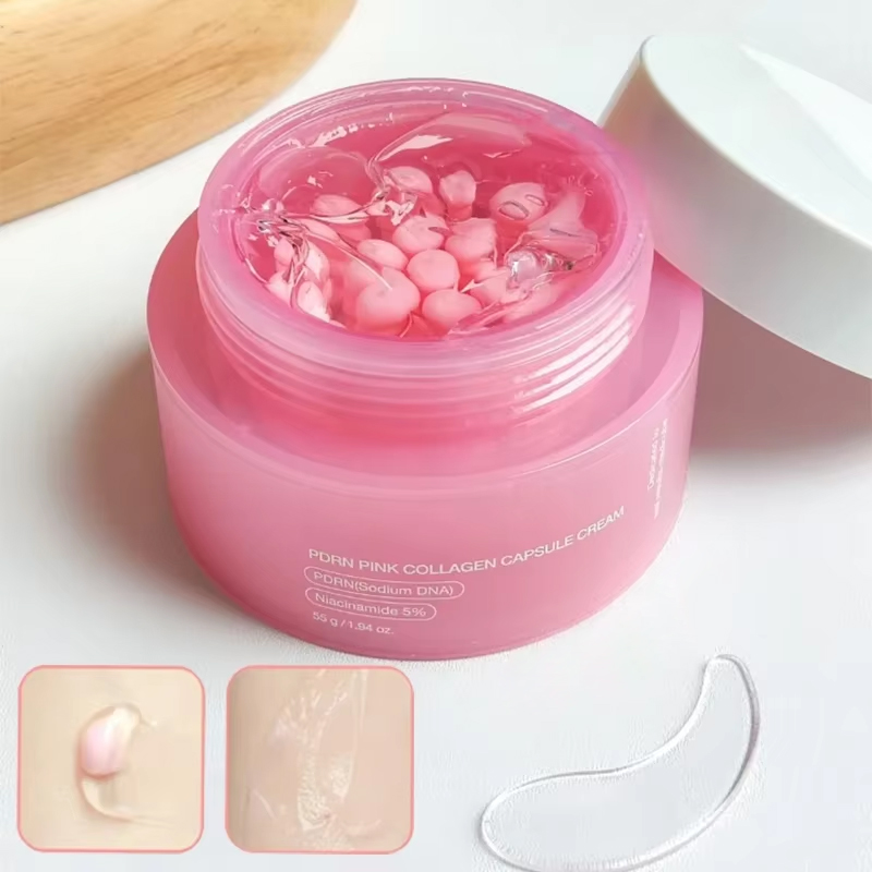 Luxury Skincare Brands - ครีมแคปซูลคอลลาเจนสีชมพู PDRN จากเกาหลี ผสมไนอะซินาไมด์ ช่วยปรับสีผิวให้สม่ำเสมอ บำรุงผิวหน้าเนื้อบางเบา
